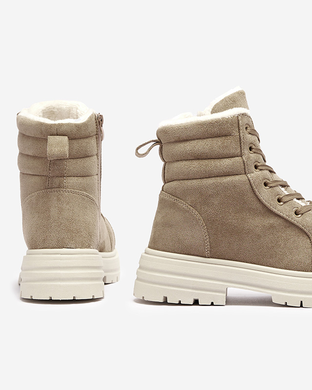 Dámske zateplené traperky hnedej farby Tivica - Obuv