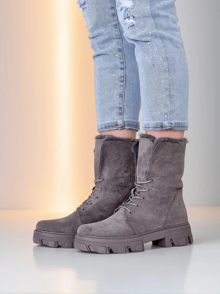 Royalfashion Ženské čipkované členkové čižmy Cavenma