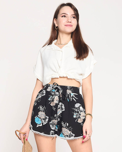 Dámske farebné šortky v čiernej a šedej farbe - Oblečenie