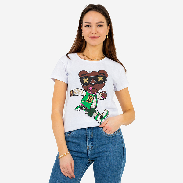 Dámske tričko s bielou potlačou - oblečenie