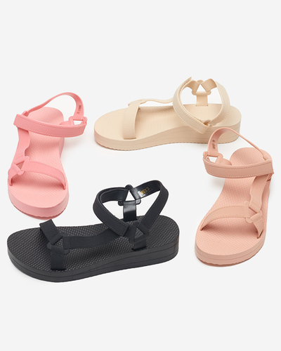 Béžové dámske sandále na plochom podpätku Ostoy-Shoes