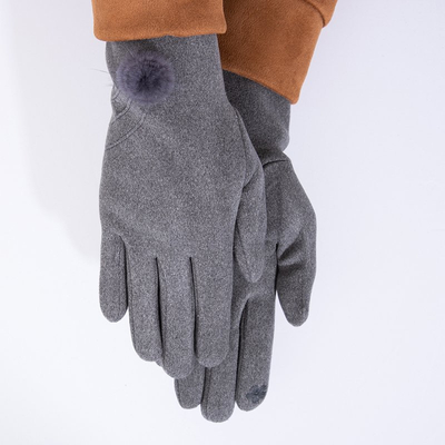 Dámske tmavošedé rukavice s brmbolcom - Príslušenstvo