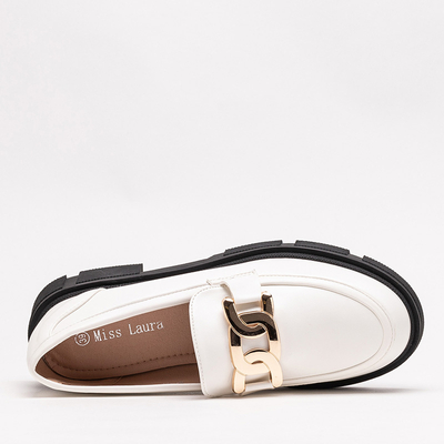 Dámske biele topánky s retiazkou Semla - Obuv