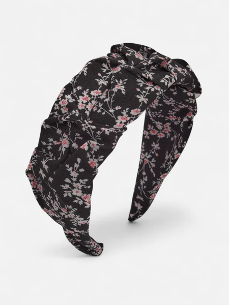 Royalfashion Naglavna obroba za lase z nabiranjem in potiskom