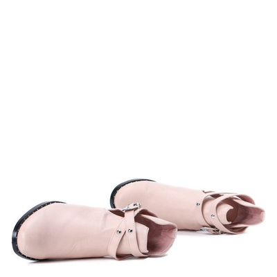 Różowe botki z wycięciami Heather - Obuwie