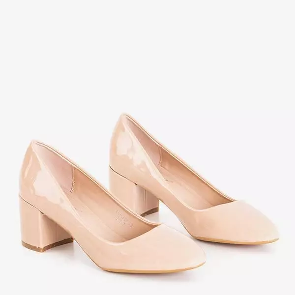 OUTLET Dámske béžové lodičky na post - obuv Sofronia