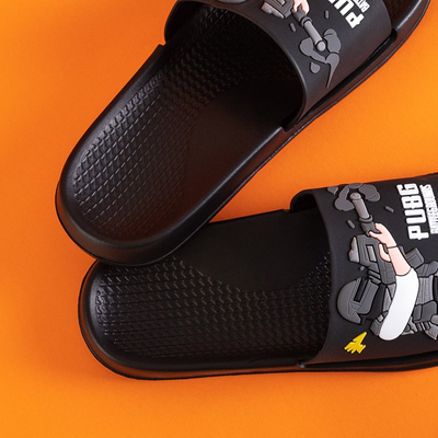 Dámske šľapky čiernej gumy - obuv