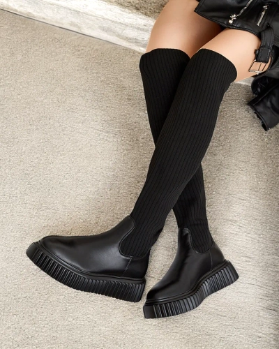 Royalfashion Dámske čižmy Hesoppel slip-on nad kolená