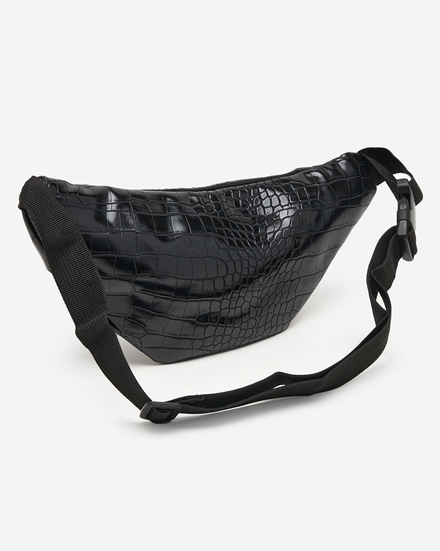 Čierna dámska kabelka cez pás s razením - Doplnky