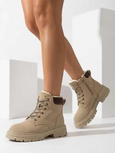 Royalfashion Šedo-hnedé dámske zateplené traperské čižmy Radoras