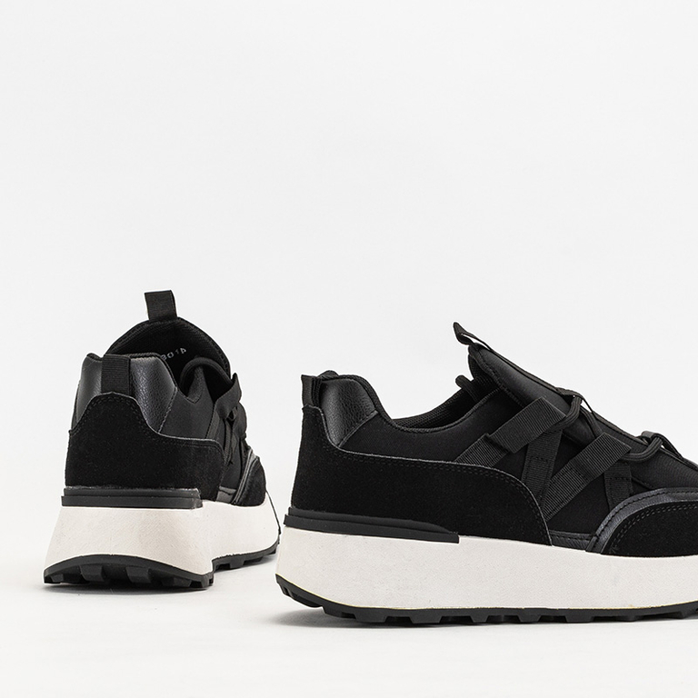 OUTLET Čierna dámska športová obuv s vyššou podrážkou Kanislo - Obuv