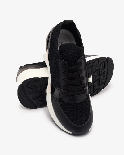 Čierne dámske športové tenisky na podpätku Ezetta- Obuv