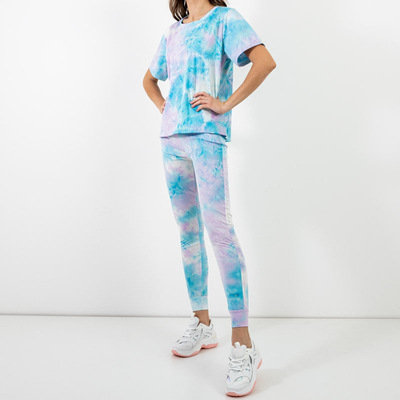 Dámska športová súprava na farbenie modrej kravaty - Oblečenie