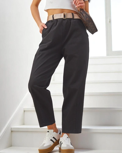 Royalfashion Bavlnené rovné dámske nohavice