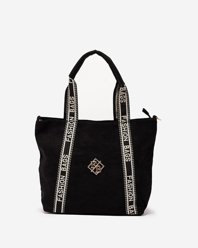 Royalfashion Čierna dámska kabelka z eko-semišu