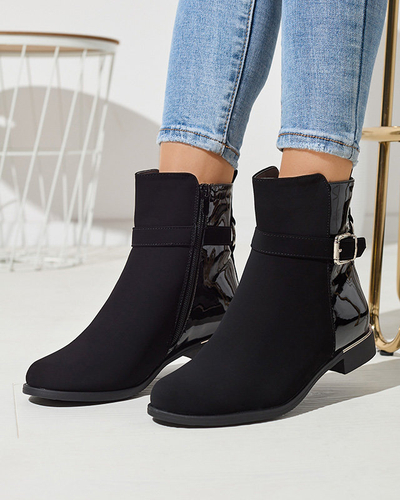 Dámske čižmy s prackou v čiernej farbe Amedu- Obuwie