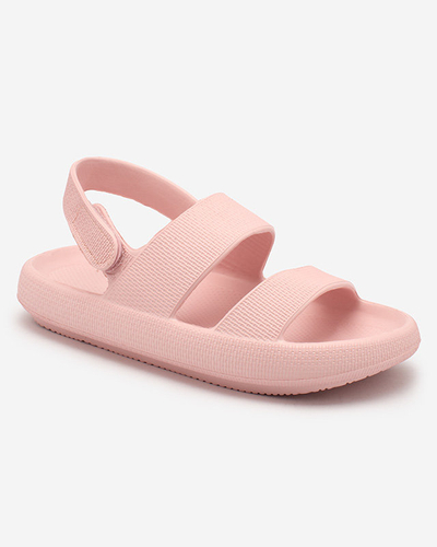 Royalfashion Svetloružové detské gumené sandále na suchý zips Flexi Steps