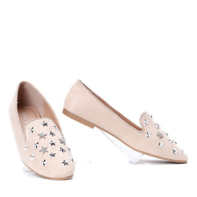 Beżowe mokasyny z gwiazdkami Shimmer- Obuwie