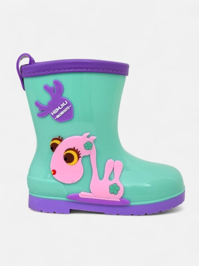 Royalfashion Detské gumové topánky s nášivkami Funny Time