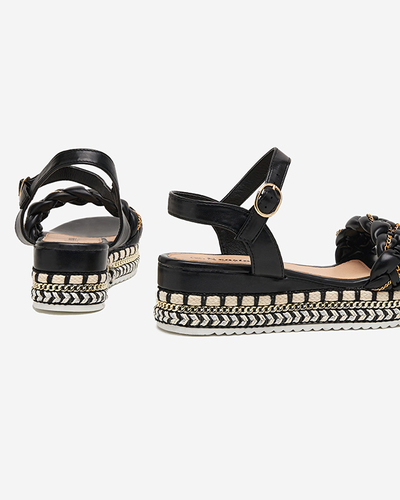 Rella čierne dámske ploché sandále - topánky