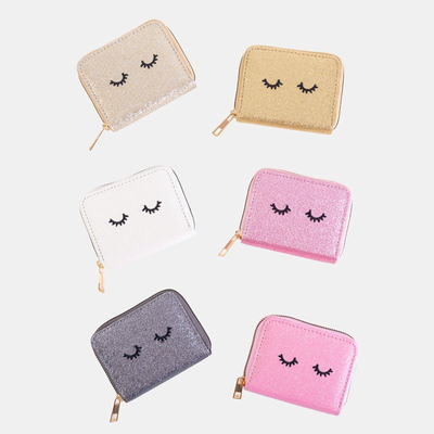 Malá strieborná dámska brokátová peňaženka - Peňaženka