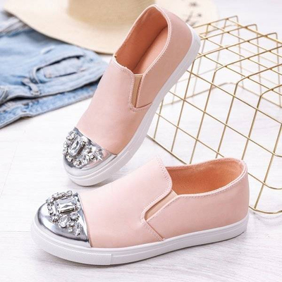 OUTLET Ružové slip on s ozdobnou špičkou Theodara - Obuv
