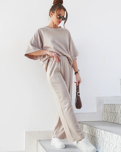 Royalfashion Dámsky outfit s krátkymi rukávmi a rozšírenými nohavicami