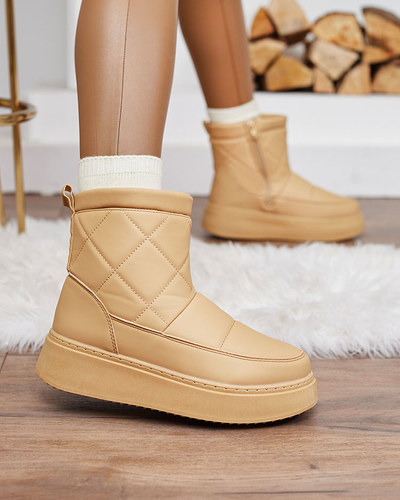 Royalfashion Svetlohnedé dámske čižmy a'la snow boots Kacecica