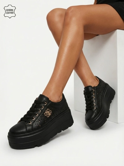 Ažurne športne ženske superge iz naravnega usnja Atelle