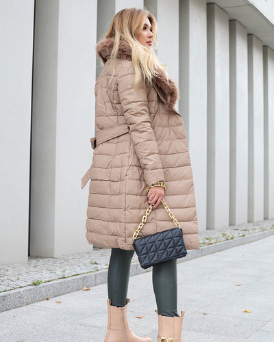 Dámska hnedá zimná bunda - Oblečenie