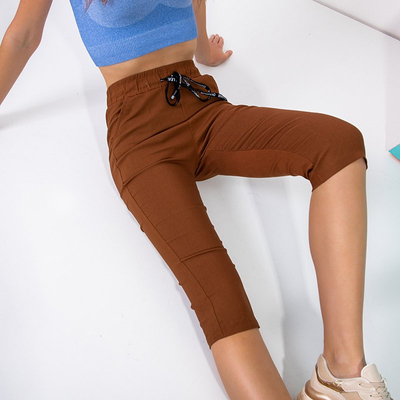 3/4 hnedé dámske tepláky - Oblečenie