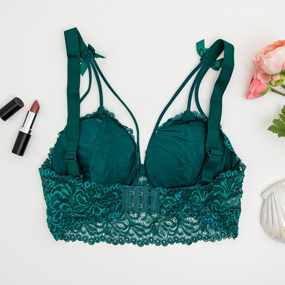 Podprsenka bralette zo zelenej čipky - Spodná bielizeň