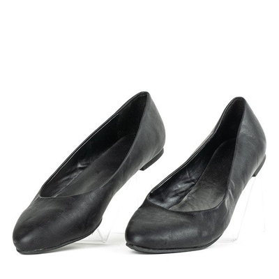 Czarne baleriny lakierowane Erelah - Obuwie