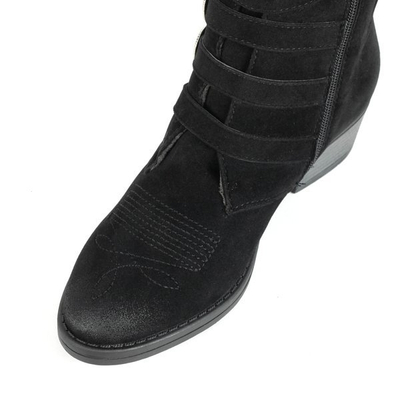 Čierne topánky na podpätku Grand low - Obuv