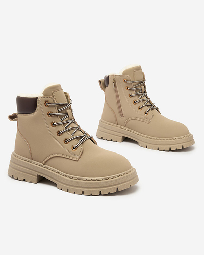 Royalfashion Šedo-hnedé dámske zateplené traperské čižmy Radoras