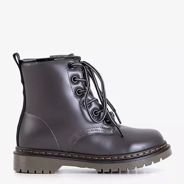 Sivá detská turistická obuv z ekokože Lesia - Obuv