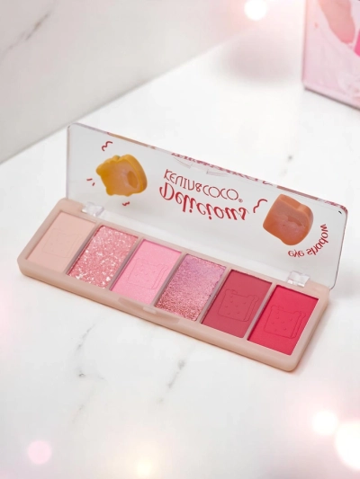 Kevin&Coco Paleta 6 očných tieňov s trblietkami Delicious