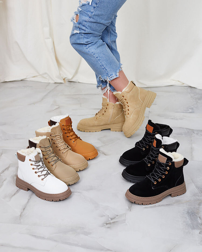 Royalfashion Béžové dámske zateplené trapperské čižmy Radoras