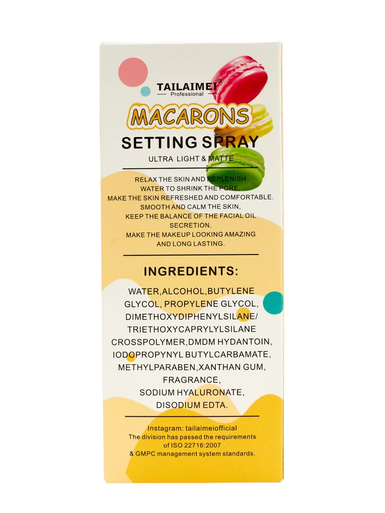 Macarons Makeup Fixing Spray Yellow