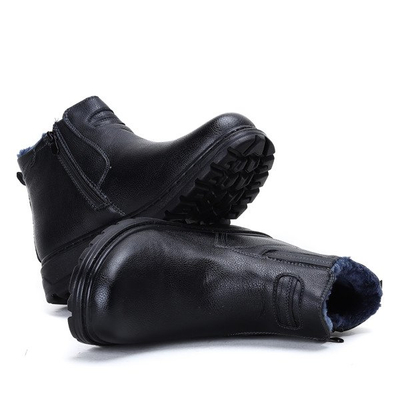 Czarne botki z eko skóry - Obuwie