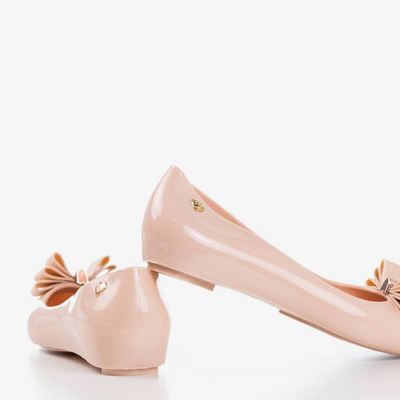 Béžové meliski zdobené lukem Tyrika - Obuv 1