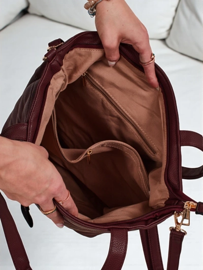 Ženska shopper torbica iz eko usnja z reliefom Raven Drift