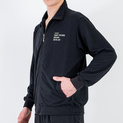 Pánska čierna mikina na zips - oblečenie