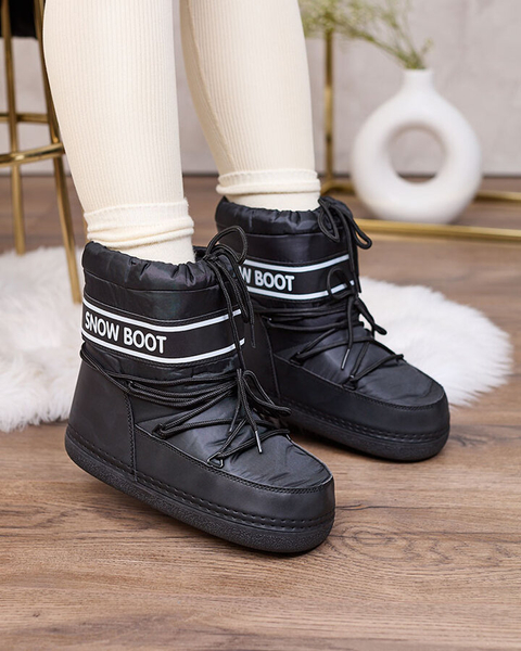 Royalfashion Čierne dámske snehové čižmy s lemom Soblesia