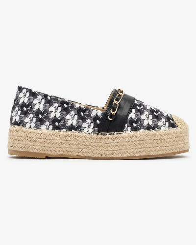 Čierne kvetinové espadrilky Azzaxi- Obuv
