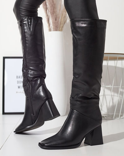 Dámske čižmy pod kolená v čiernej farbe Souve- Footwear