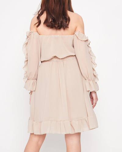 Béžové dámske španielske šaty - Oblečenie