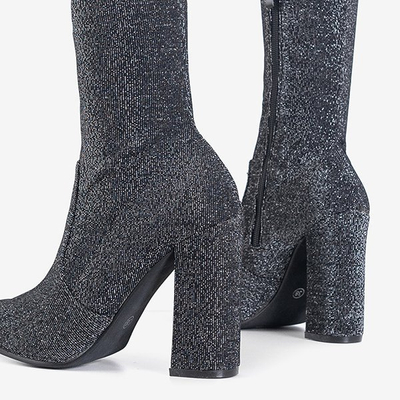 Dámske grafitovo lesklé topánky na stĺpiku Goslaw - Obuv