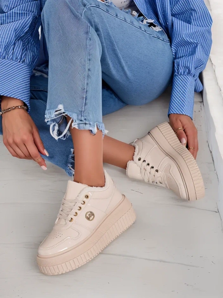 Royalfashion Zateplené dámske tenisky s kožušinou Rozit