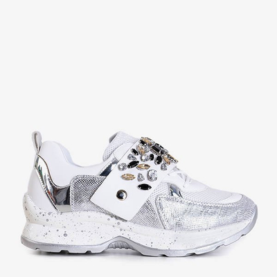 VÝPLET Biele dámske športové topánky s ozdobami Ignassy - Obuv